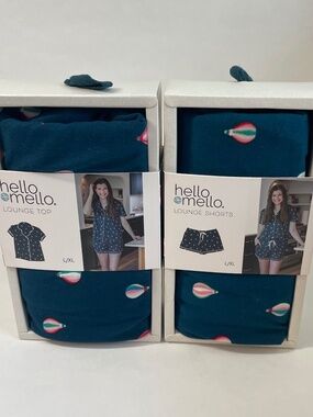 Hello Mello Lounge Top & Lounge Shorts Carried Away L/XL Size 12-16 New in Box